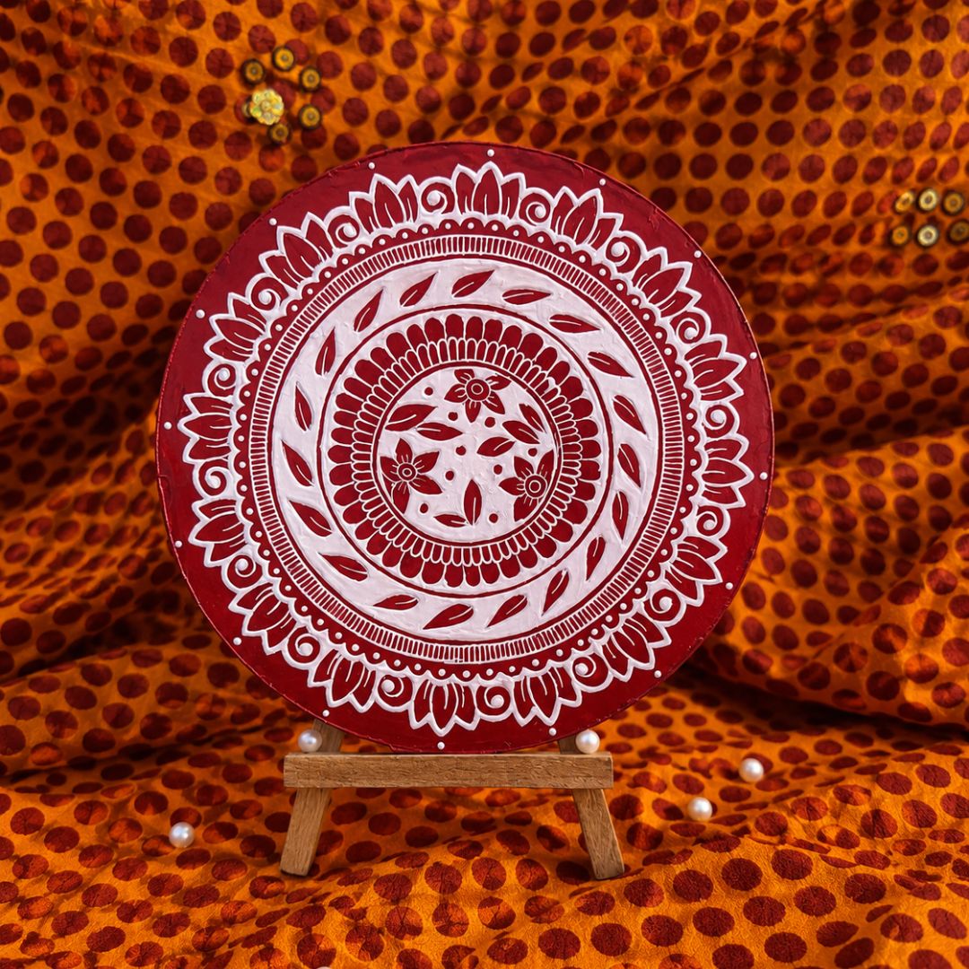 Handmade MDF Round Circle Table decor (gifted)